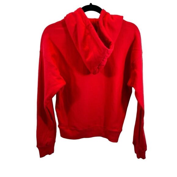 Ladies Champion Reverse Weave Red Plain Front Hoodie Sweatshirt Size Small - Picture 3 of 10